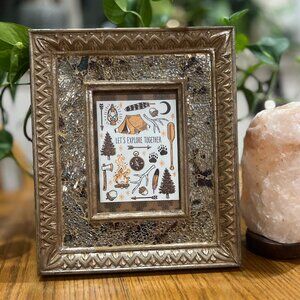 ✨ PIER 1 Vintage Mosaic Frame w/ "Explore Together" Art Print | 4x6 Photo Frame